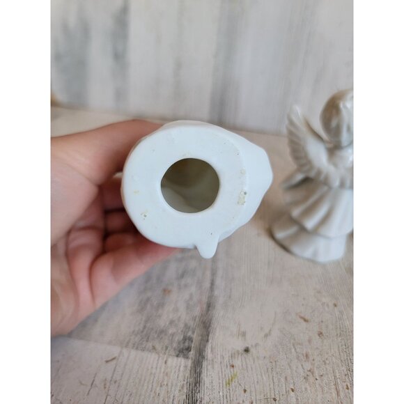 White porcelain angel music guitar religious Xmas vintage figure - Picture 7 of 7